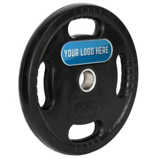 25 kg Rubber-Gripper Halterschijf 50 mm - Eigen Logo