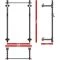 Afmetingen van het uitgeklapte ATX Folding Wall Rack FBR-750