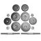 De PE Dumbbell Set 2 x 10 kg bestaat uit twee dumbbellstangen met gewichten van 1,25 kg en 2,5 kg