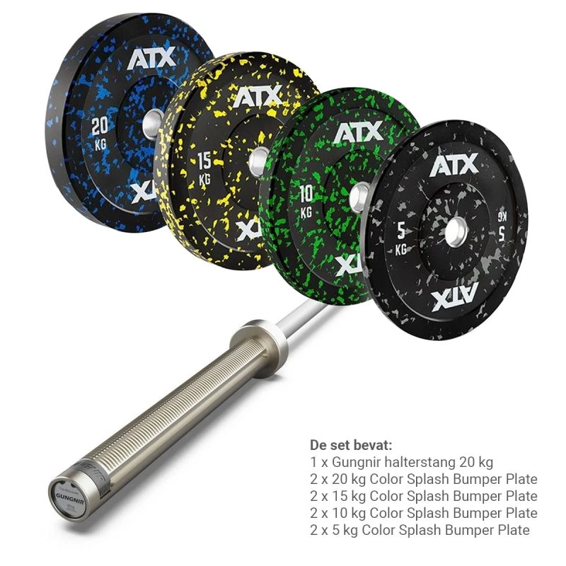 Voordeelpakket Gungnir / ATX Color Splash Bumper Plates Halterset 120 kg