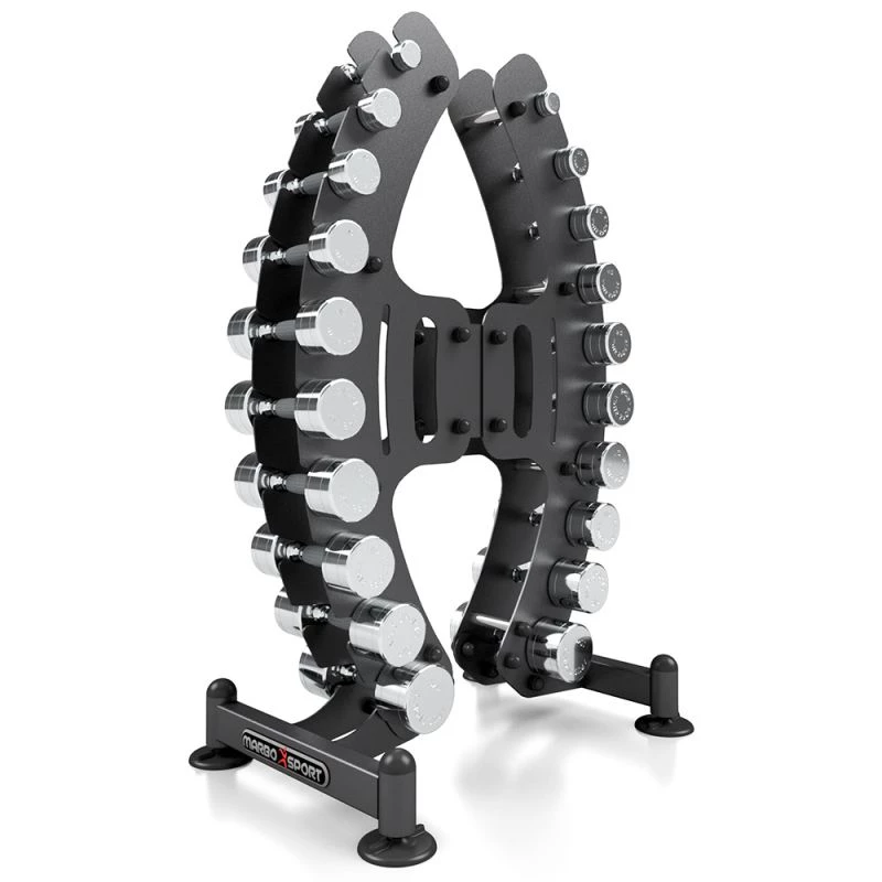 Marbo 1-10 kg Chrome Dumbbells With Rack MP-S206